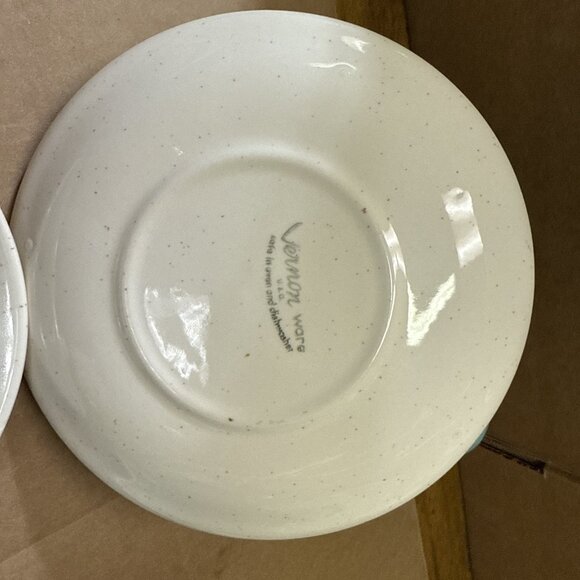 Metlox Vernon Heavenly Days Atomic Turquoise Blue Cups Saucers Set of (4) - Picture 6 of 7